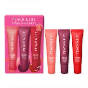 Peach & Lily Collagen Lip Gloss Set - Coral, Berry, Plum